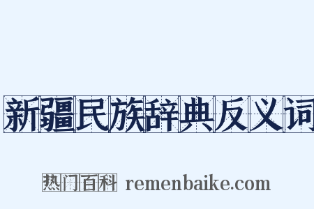 新疆民族辞典反义词是什么意思的图片